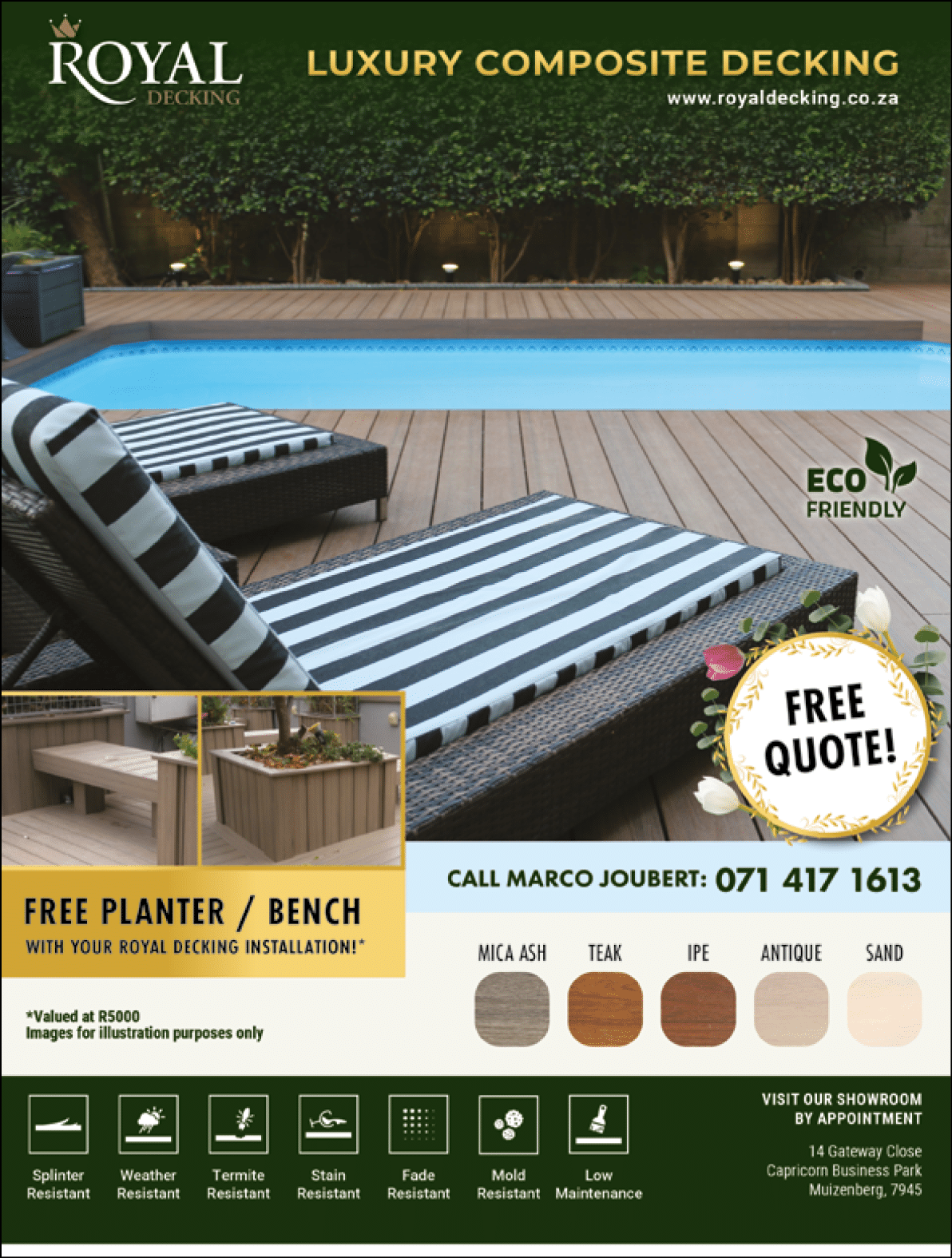 ROYAL DECKING  - Luxury Composite Decking Contractor in Cape Town   HOMEMAKERS CAPE TOWN October 2021 Magazine  Home Improvement Suppliers and Contractors  https:  www homemakersonline co za listings royal-decking 