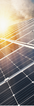 Solar panel with blue sky and sunset  concept clean energy, electric alternative, power in nature