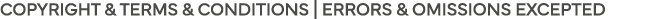 copyright & terms & conditions   Errors & omissions Excepted