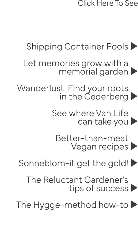 Click Here To See MARCH ARTICLES  Shipping Container Pools u Let memories grow with a u memorial garden u  Wanderlust   