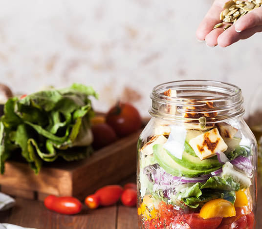 jar salad for beach snacking