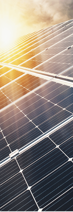 Solar panel with blue sky and sunset  concept clean energy, electric alternative, power in nature