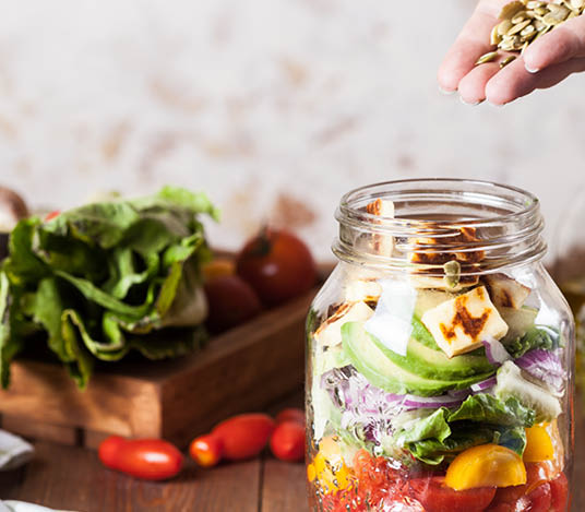 jar salad for beach snacking