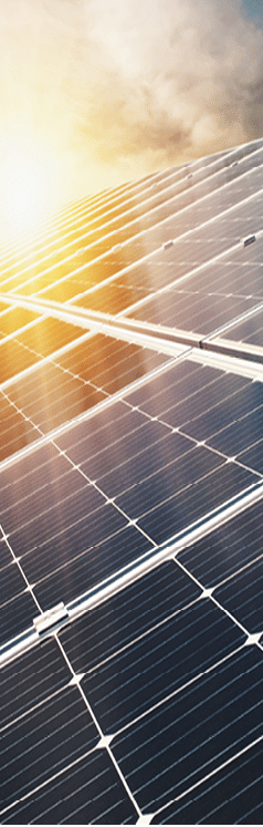 Solar panel with blue sky and sunset  concept clean energy, electric alternative, power in nature