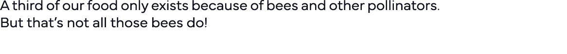 A third of our food only exists because of bees and other pollinators  But that s not all those bees do  