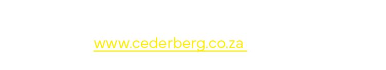 For more information about activities, accommodation and the region in general, visit www cederberg co za 