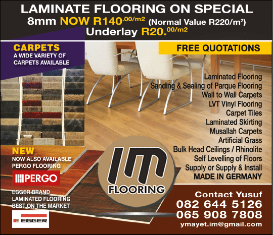 IM flooring  - Laminated flooring contractorIN JOHANNESBURG November 2021 Johannesburg HOMEMAKERS Home Improvement Supplier Magazine  https:  www homemakersonline co za listings im-flooring