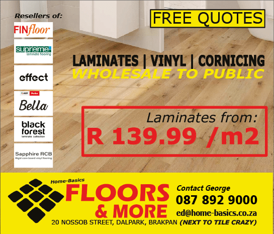 FLOORS AND MORE - FLOORING SPECIALISTS  IN JOHANNESBURG November 2021 johannesburg HOMEMAKERS Home Improvement Supplier Magazine  Laminated flooring  Vinyl flooring  Cornicing  https:  www homemakersonline co za listings home-basics 