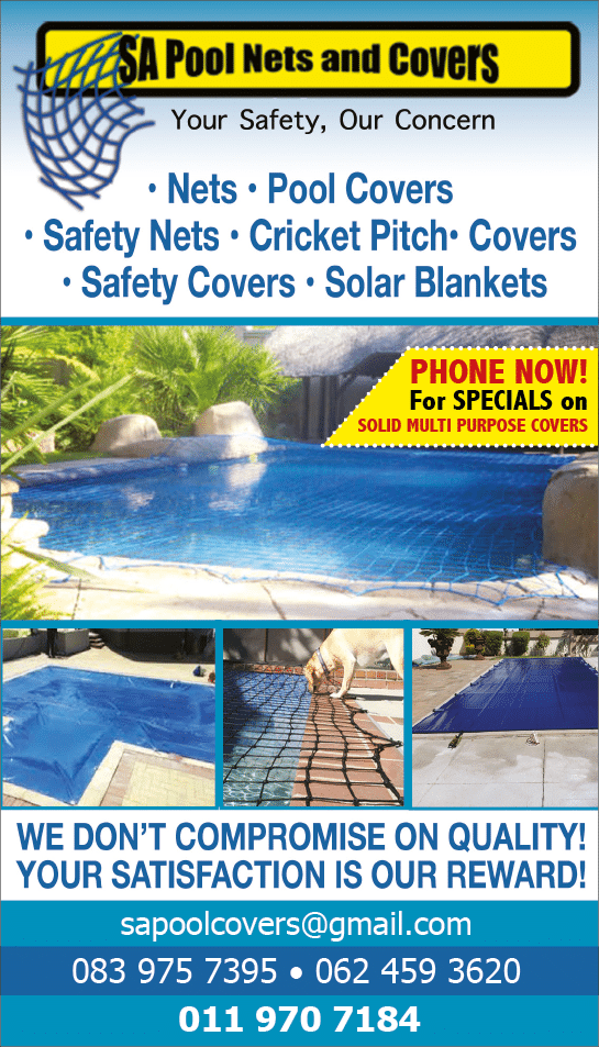 SA POOL NETS AND COVER - POOL SAFETY NET MANUFACTURER IN JOHANNESBURG November 2021 Johannesburg HOMEMAKERS Home Improvement Supplier Magazine  Nets  Pool covers  Safety nets  Cricket pitch  Covers  Safety covers  Solar blankets  https:  www homemakersonline co za listings sa-pool-nets-and-covers 