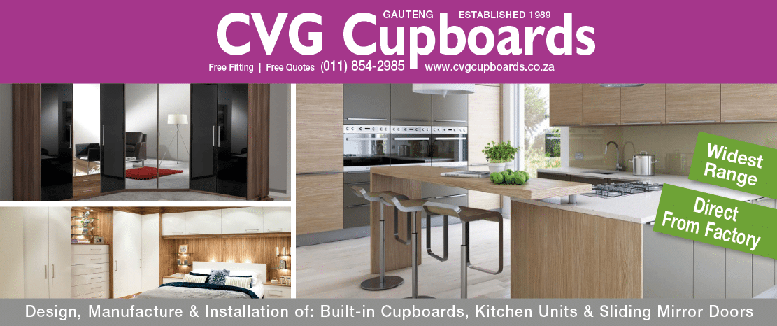CVG CUPBOARDS  - FACTORY DIRECT KITCHEN CUPBOARD MANUFACTURER IN JOHANNESBURG November 2021 Johannesburg HOMEMAKERS Home Improvement Supplier Magazine  Design, manufacture and installation of built in cupboards, kitchens, sliding doors  https:  www homemakersonline co za listings cvg-cupboards 
