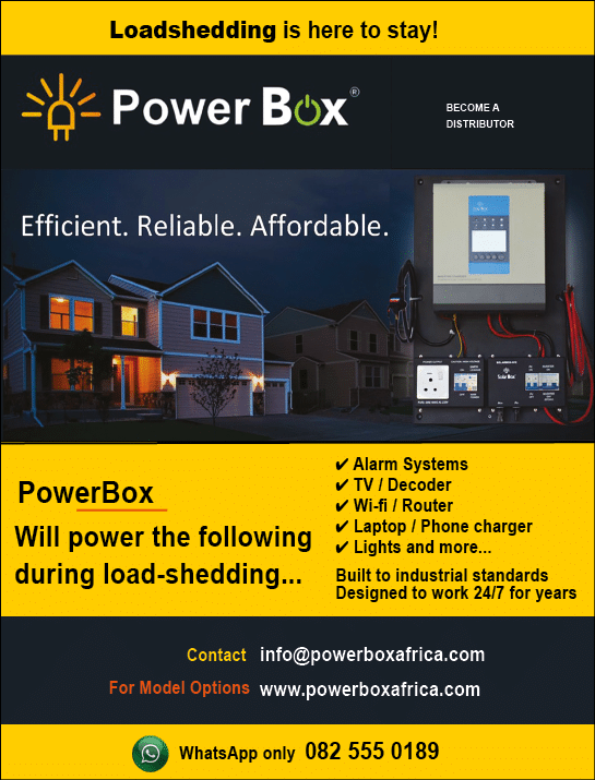 POWER BOX - BACKUP ELECTRICITY DURING LOADSHEDDING SOLUTION  IN JOHANNESBURG November 2021 Johannesburg HOMEMAKERS Home Improvement Supplier Magazine  Backup electricity for alarm systems, tv, wifi routers, laptops and phone charger https:  www homemakersonline co za listings powerbox-backup-power-supply 