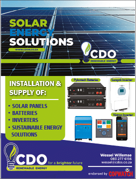 CDO Renewable Energy Solar Panel installers in Johannesburg November 2021 johannesburg HOMEMAKERS Home Improvement Supplier Magazine   https:  www homemakersonline co za listings cdo-renewable-energy 