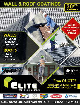 Elite wall and roof coating company in Johannesburg  We specialise in coatings of walls, interior and exterior and trim work  https:  www homemakersonline co za listings elite-wall-roof 