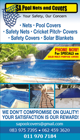 SA POOL NETS AND COVER - POOL SAFETY NET MANUFACTURER IN JOHANNESBURG November 2021 Johannesburg HOMEMAKERS Home Improvement Supplier Magazine  Nets  Pool covers  Safety nets  Cricket pitch  Covers  Safety covers  Solar blankets  https:  www homemakersonline co za listings sa-pool-nets-and-covers 