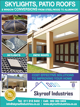 skyroof industries -SKYLIGHT AND PATIO ROOF MANUFACTURER IN JOHANNESBURG November 2021 Johannesburg HOMEMAKERS Home Improvement Supplier Magazine 