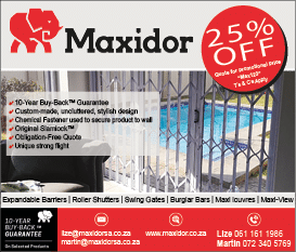 MAXIDOR - EXPANDABLE SECURITY DOORS IN JOHANNESBURG November 2021 Johannesburg HOMEMAKERS Home Improvement Supplier Magazine  Security products and barriers specialists  https:  www homemakersonline co za listings maxidor-boksburg 