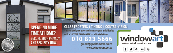 WINDOWART - FROSTED GLASS PRODUCTS IN JOHANNESBURG November 2021 Johannesburg HOMEMAKERS Home Improvement Supplier Magazine  Glass frosting  Tinting  Contra-vision  https:  www homemakersonline co za listings window-art 
