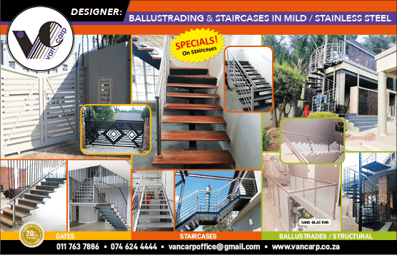 Van carp - STEEL PRODUCTS MANUFACTURER IN JOHANNESBURG November 2021 Johannesburg HOMEMAKERS Home Improvement Supplier Magazine  Balustrading and staircases in mild or stainless steel  https:  www homemakersonline co za listings van-carp 