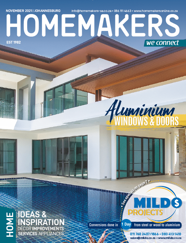MILDO -  ALUMINIUM WINDOWS AND DOORS MANUFACTURER IN JOHANNESBURG Conversions from steel or wooden windows to aluminium windows done in one day  Tel: 0117602407 or Tel:0117601866 Email: sales mildo co za Website: www mildo co za https:  www homemakersonline co za listings mildo-projects  Homemakers Johannesburg November 2021 Magazine