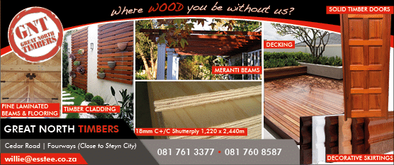 Great North Timbers - Timber supplier in Johannesburg   Tel: 0817613377 or Tel: 0817608587 Email: willie esstee co za Homemakers Johannesburg November 2021 Magazine