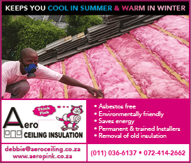 Aerolite Ceiling Insulation - Insulation Specialists in Johannesburg Tel: 011 036 6137 or 072 414 2662 Email: debbie aeroceiling co za Website: www aeropink co za