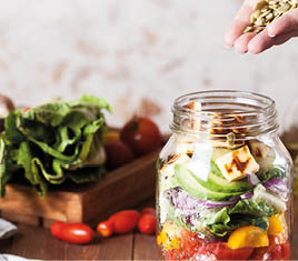 jar salad for beach snacking