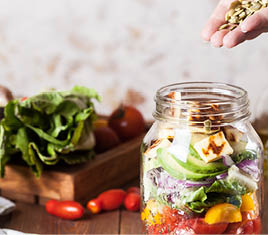 jar salad for beach snacking