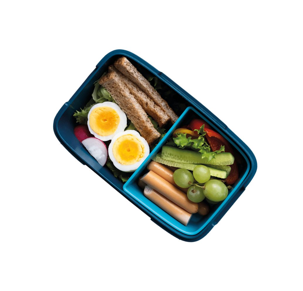 Png healthy lunchbox, kids food with egg and greens