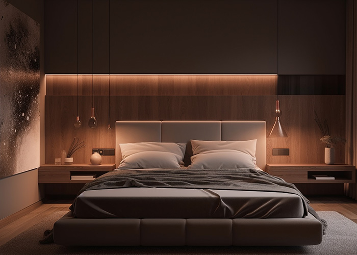 Beautiful bedroom lighting