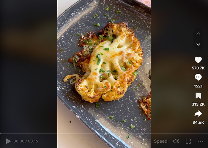 Hungry Happens Video How to cheesy Cauliflower Steaks. Image from Hungry Happens